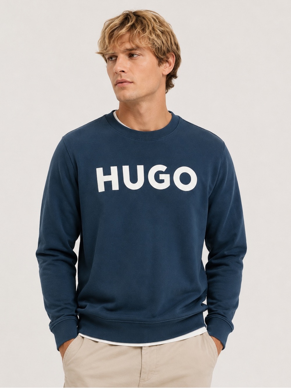 HUGO Hugo Boss Mens Crewneck Pullover Sweatshirt Navy S Like New